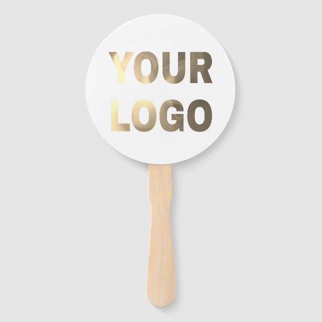 simple minimal add your logo/design here text      hand fan (Front)