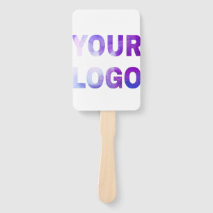 simple minimal add your logo/design here text hand fan