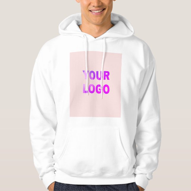 simple minimal add your logo/design here text      hoodie (Front)