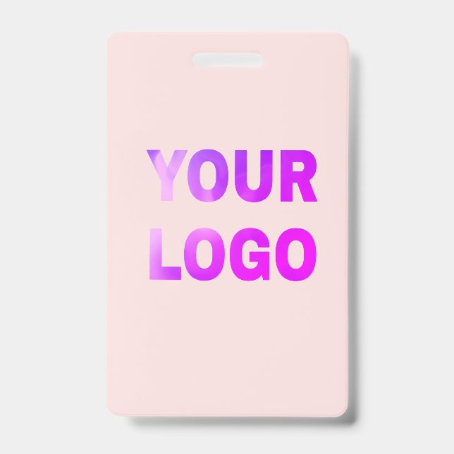 simple minimal add your logo/design here text     ID badge (Front)