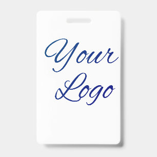 simple minimal add your logo/design here text      ID badge