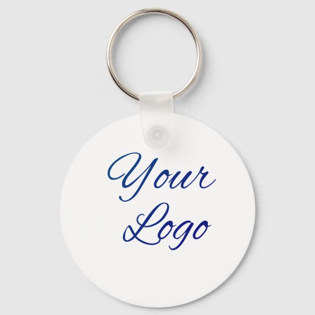 simple minimal add your logo/design here text      key ring (Front)