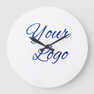 simple minimal add your logo/design here text large clock