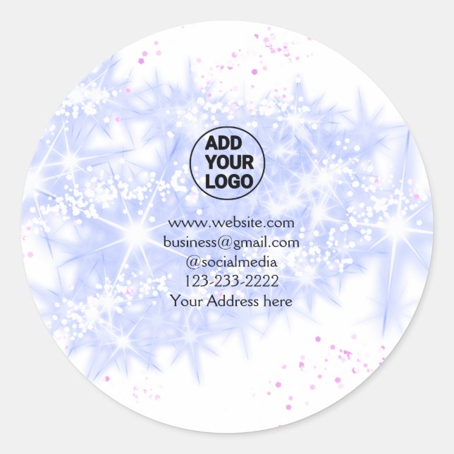 simple minimal add your logo/design here text name classic round sticker (Front)