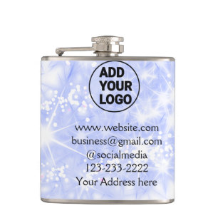 simple minimal add your logo/design here text name hip flask