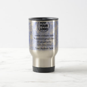 simple minimal add your logo/design here text name travel mug