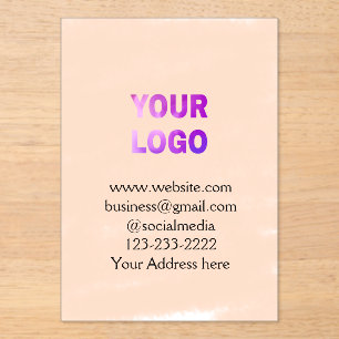 simple minimal add your logo/design here text pos acrylic invitations