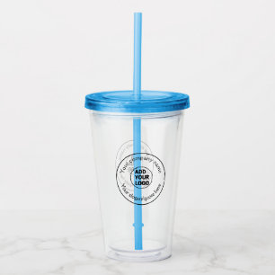 simple minimal add your logo/design here text pos acrylic tumbler
