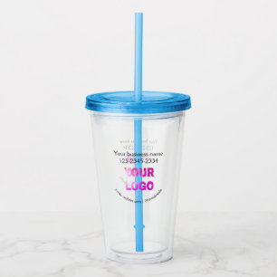 simple minimal add your logo/design here text pos acrylic tumbler