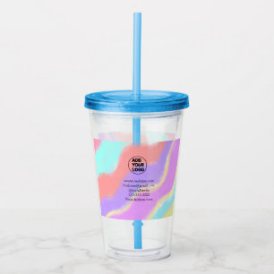 simple minimal add your logo/design here text pos acrylic tumbler