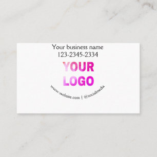simple minimal add your logo/design here text  pos business card