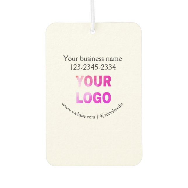 simple minimal add your logo/design here text  pos car air freshener (Front)