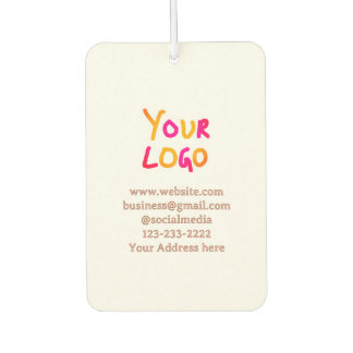 simple minimal add your logo/design here text  pos car air freshener