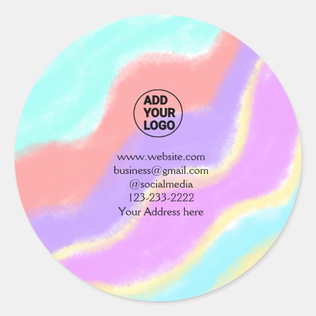simple minimal add your logo/design here text  pos classic round sticker (Front)
