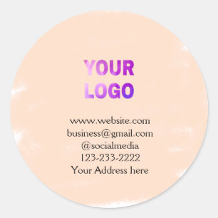 simple minimal add your logo/design here text pos classic round sticker