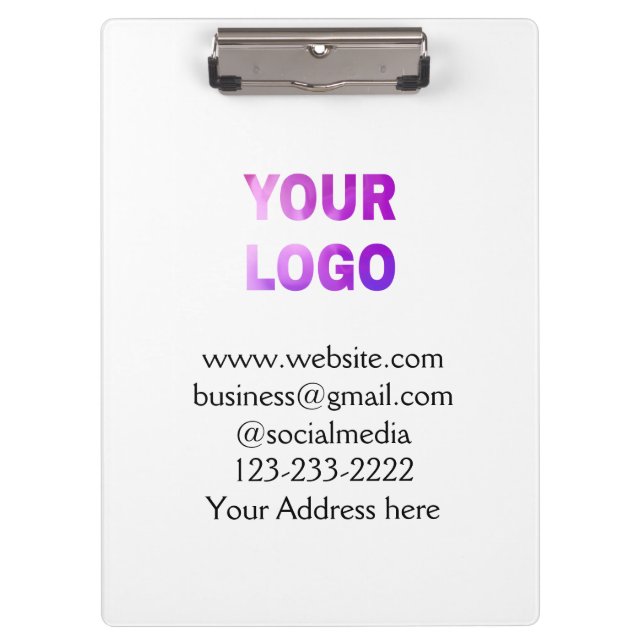 simple minimal add your logo/design here text  pos clipboard (Front)