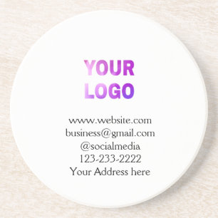 simple minimal add your logo/design here text  pos coaster