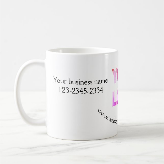 simple minimal add your logo/design here text  pos coffee mug (Left)