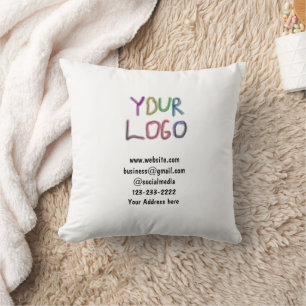 simple minimal add your logo/design here text pos cushion