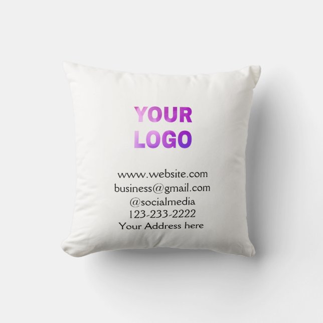 simple minimal add your logo/design here text  pos cushion (Front)