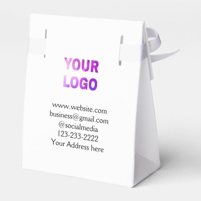 simple minimal add your logo/design here text  pos favour box (Back Side)