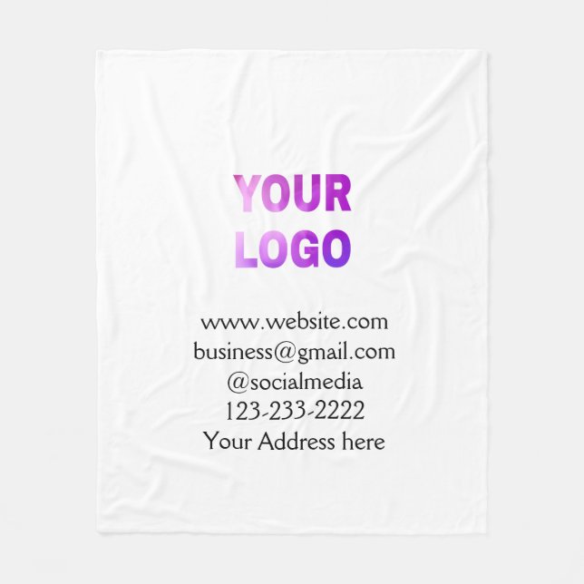 simple minimal add your logo/design here text  pos fleece blanket (Front)