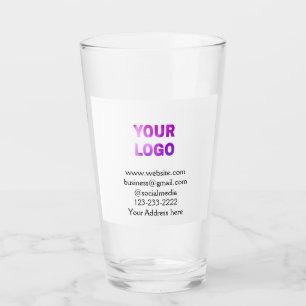 simple minimal add your logo/design here text  pos glass