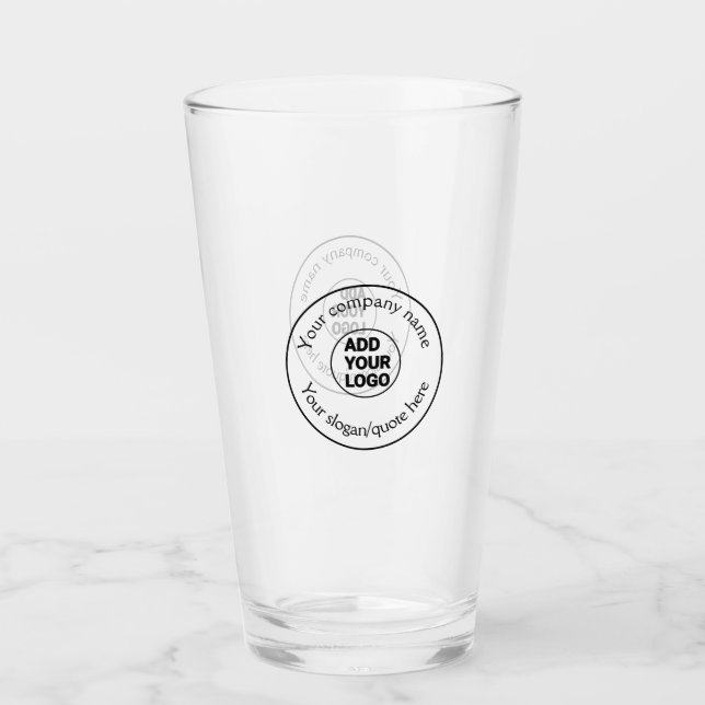 simple minimal add your logo/design here text  pos glass (Front)