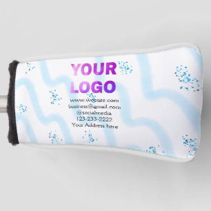 simple minimal add your logo/design here text pos golf head cover