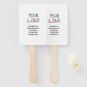 simple minimal add your logo/design here text pos hand fan