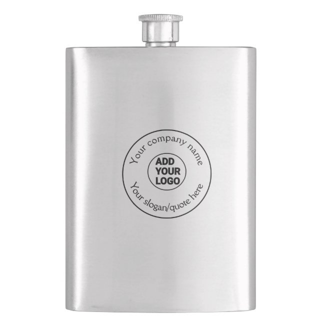 simple minimal add your logo/design here text  pos hip flask (Front)