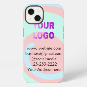 simple minimal add your logo/design here text pos iPhone 13 case