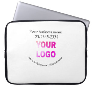 simple minimal add your logo/design here text pos laptop sleeve
