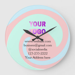simple minimal add your logo/design here text  pos large clock