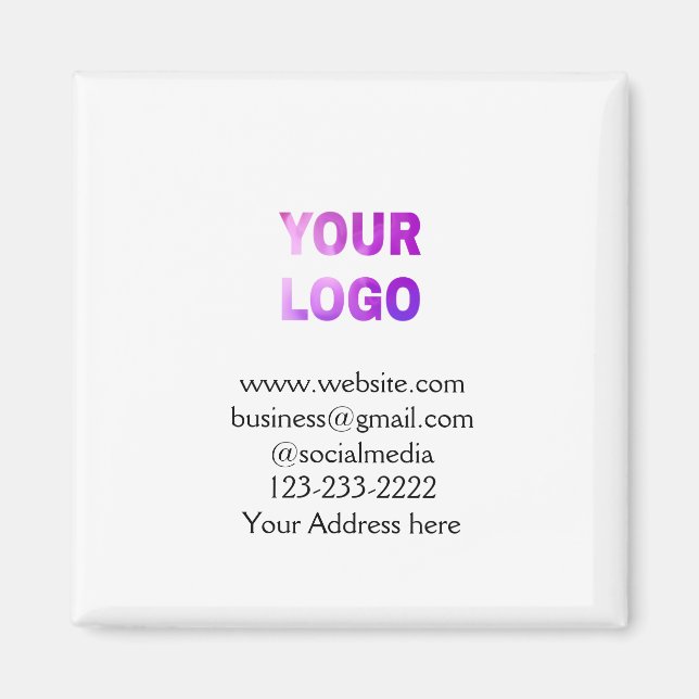 simple minimal add your logo/design here text  pos magnet (Front)