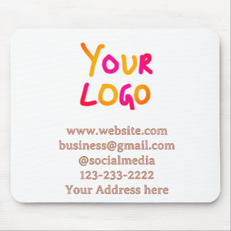 simple minimal add your logo/design here text  pos mouse pad
