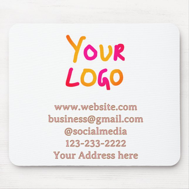 simple minimal add your logo/design here text  pos mouse pad (Front)