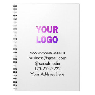 simple minimal add your logo/design here text  pos notebook