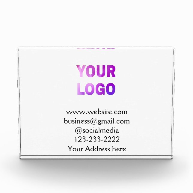 simple minimal add your logo/design here text  pos photo block (Front)