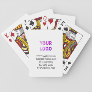 simple minimal add your logo/design here text  pos playing cards