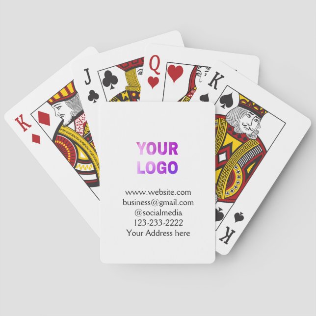 simple minimal add your logo/design here text  pos playing cards (Back)