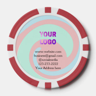 simple minimal add your logo/design here text pos poker chips