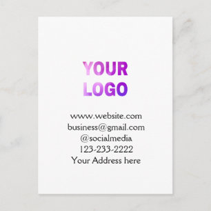 simple minimal add your logo/design here text pos postcard
