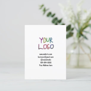 simple minimal add your logo/design here text pos postcard