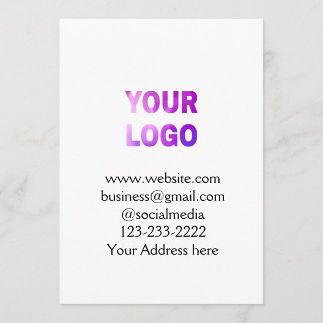 simple minimal add your logo/design here text  pos programme (Front)