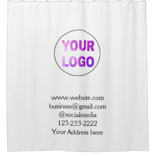 simple minimal add your logo/design here text pos shower curtain