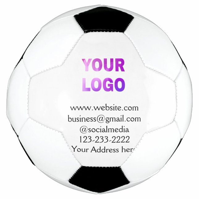 simple minimal add your logo/design here text  pos soccer ball (Front)