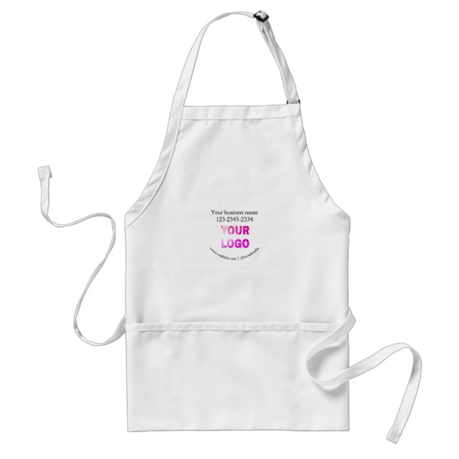 simple minimal add your logo/design here text  pos standard apron (Front)