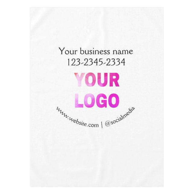 simple minimal add your logo/design here text  pos tablecloth (Front)