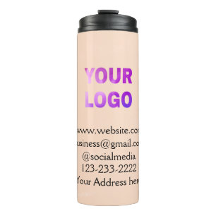 simple minimal add your logo/design here text  pos thermal tumbler